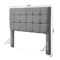 Cabeceira Cama King Estofada 1,93 - Maia Linho Cinza