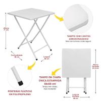 Mesa De Aço Dobrável Branca 71x58x58 Cm - 10.402.01 - Açomix Mesa De Aço Dobrável Branca - 10.402.01 - Açomix - 5