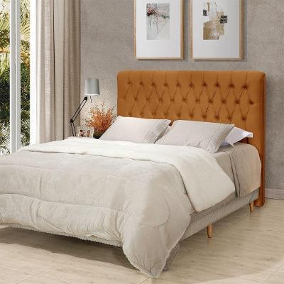 Cabeceira Cama Casal Estofada 1,40 Cm - Inca Veludo Terracota