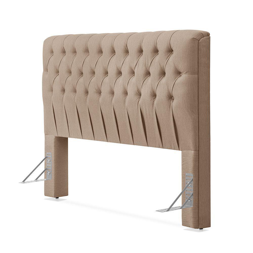 Cabeceira Cama Casal Estofada 1,40 Cm - Inca Linho Bege - 2