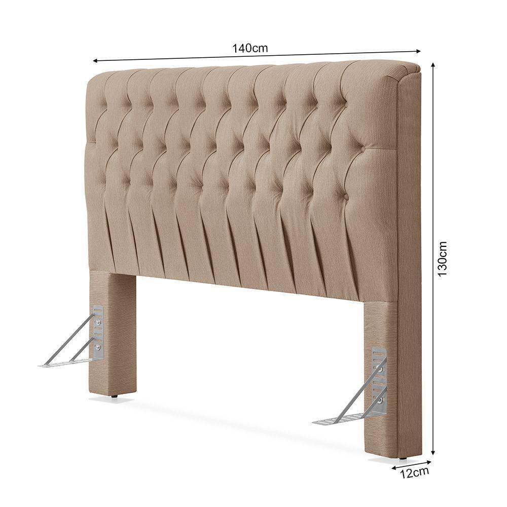 Cabeceira Cama Casal Estofada 1,40 Cm - Inca Linho Bege - 4
