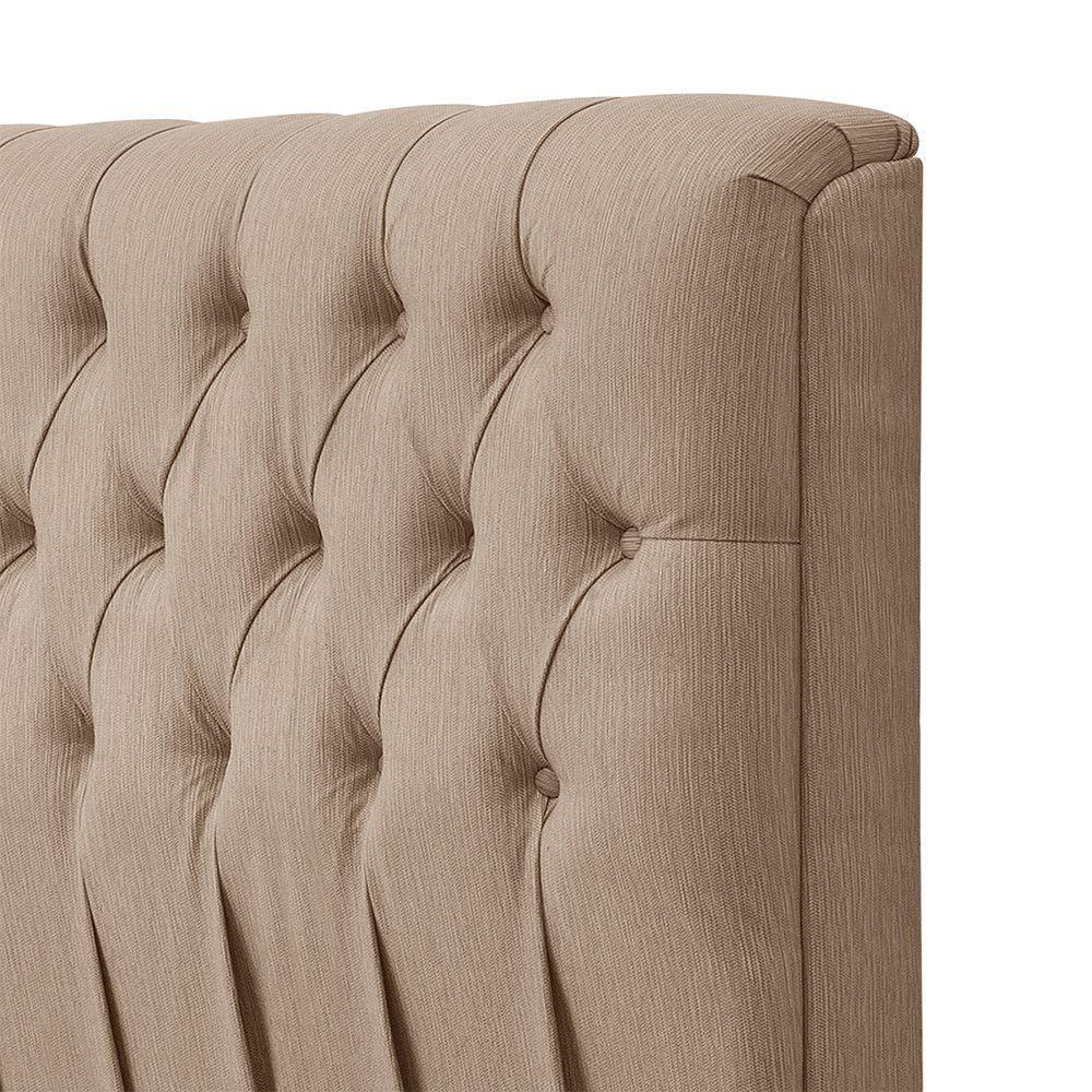 Cabeceira Cama Casal Estofada 1,40 Cm - Inca Linho Bege - 5