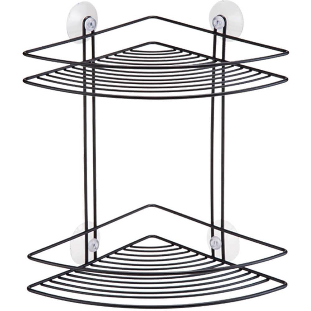 Prateleira Cantoneira Dupla Com Ventosas Black - 2523 - Arthi - 3