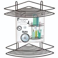 Prateleira Cantoneira Dupla Com Ventosas Black - 2523 - Arthi - 2