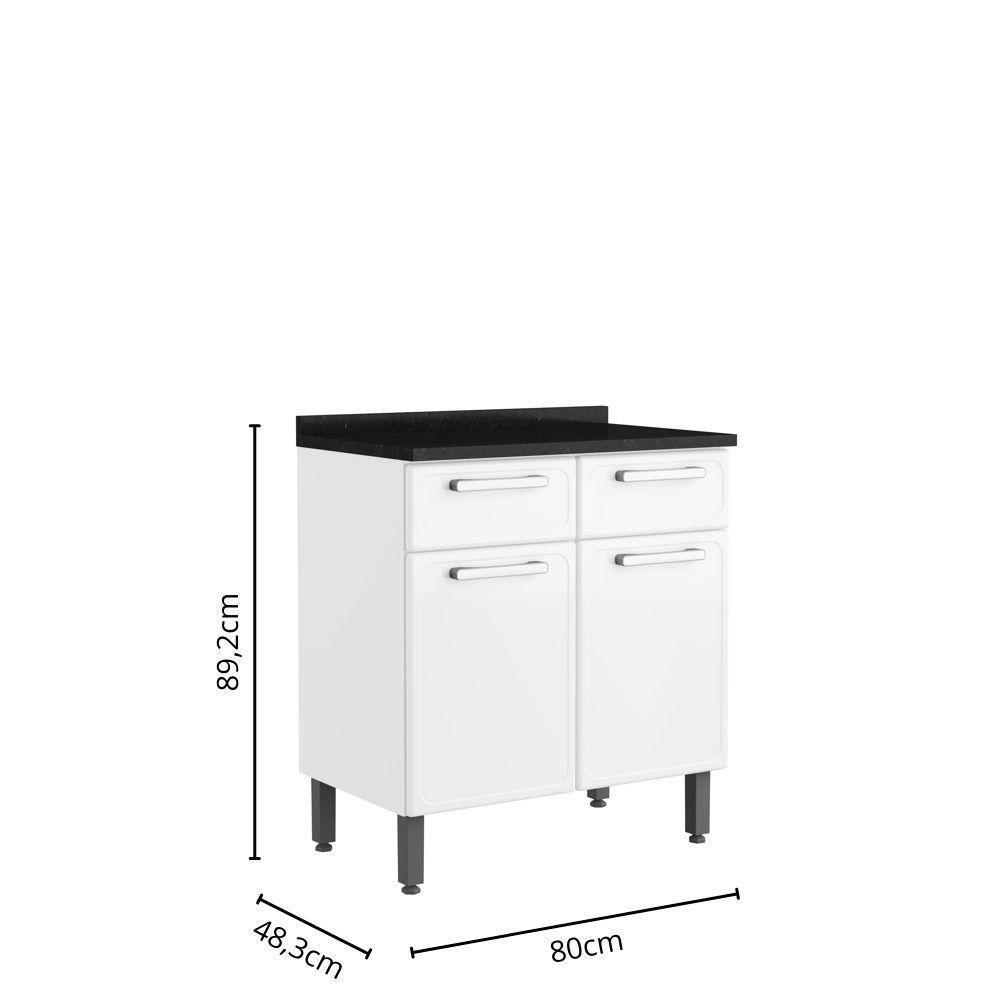 Balcão De Aço Tampo 2 Portas 2 Gav Branco Evidence Bertolini Branco - 2