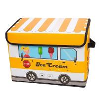 Baú Infantil Caixa Organizadora De Brinquedos Urso Livro Roupa Multiuso Ônibus Puff Porta Treco Branco - 1