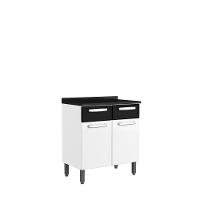 Balcão De Aço 2 Portas 2 Gav Preto Branco Evidence Bertolini Branco/preto - 1