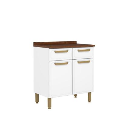 Balcão De Aço Tampo 2 Portas 2gavetas Branco Bella Bertolini Branco