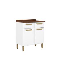 Balcão De Aço Tampo 2 Portas 2gavetas Branco Bella Bertolini Branco - 1