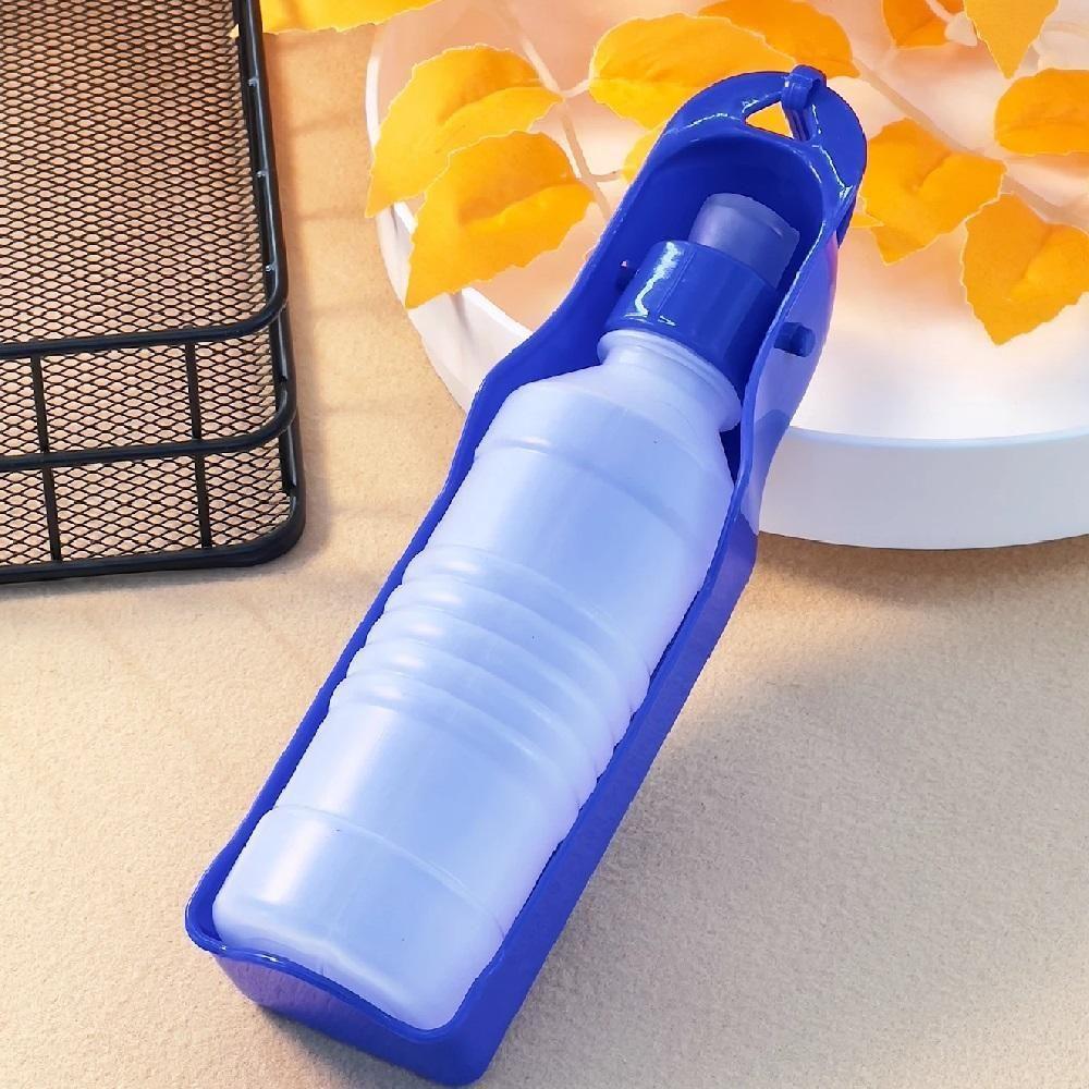 Bebedouro Pet Portátil Garrafa De Água Para Cachorro Passeio Viagem Carro 500ml Grande Azul - 6