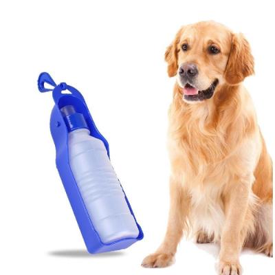 Bebedouro Pet Portátil Garrafa De Água Para Cachorro Passeio Viagem Carro 500ml Grande Azul