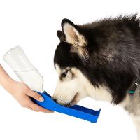 Bebedouro Pet Portátil Garrafa De Água Para Cachorro Passeio Viagem Carro 500ml Grande Azul
