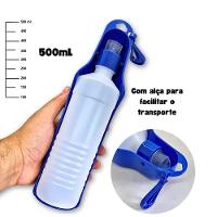 Bebedouro Pet Portátil Garrafa De Água Para Cachorro Passeio Viagem Carro 500ml Grande Azul - 5