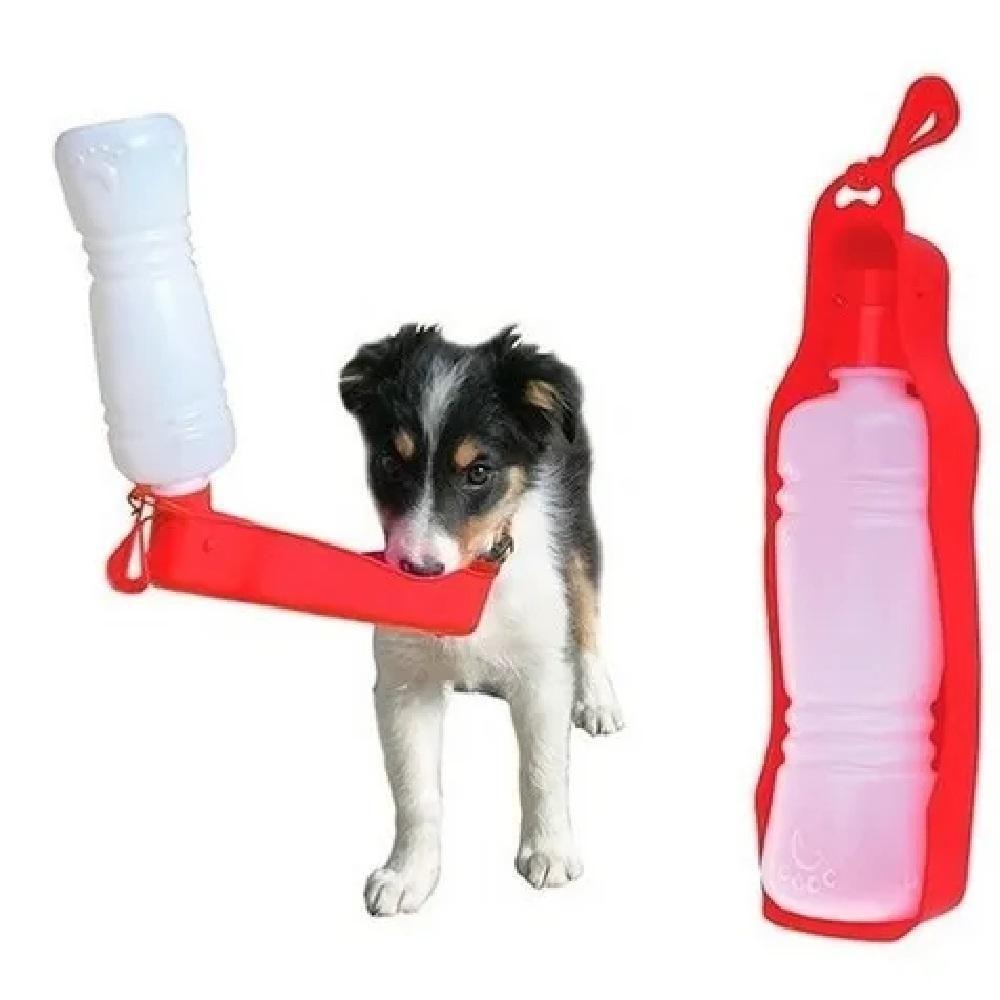 Bebedouro Garrafa Portátil Cachorro 500ml Viagem Carro Passeio Pet Aqua Dog Uso Externo Vermelho - 3