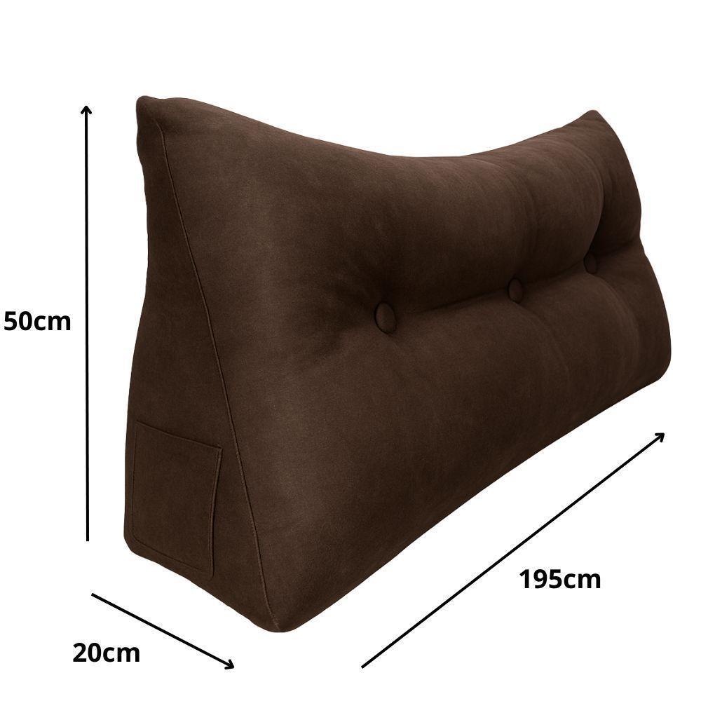 Almofada Cabeceira Passion Cama Casal 195cm Suede - élpis Móveis Marrom - 3