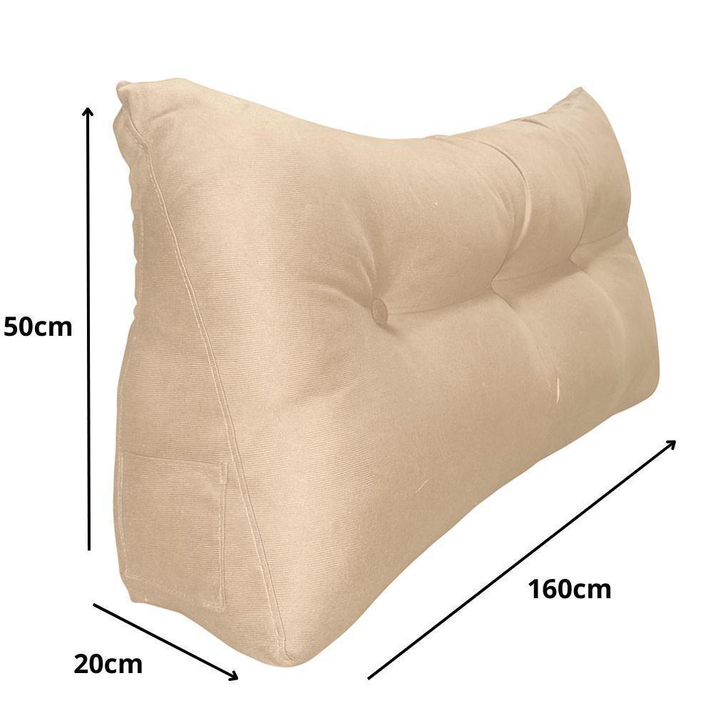 Almofada Cabeceira Passion Cama Casal 160cm Suede - élpis Móveis Bege - 4