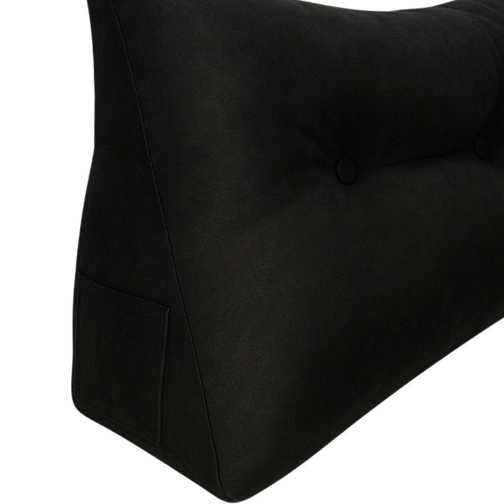 Almofada Cabeceira Passion Cama Solteiro 90cm Suede - élpis Móveis Preto - 3