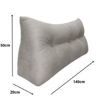 Almofada Cabeceira Passion Cama Casal 140cm Suede - élpis Móveis Cinza - 3