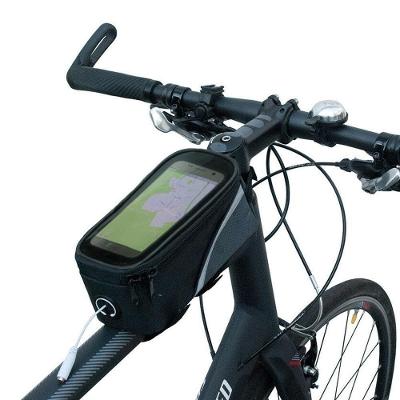 Bolsa Case Porta Celular Suporte De Guidão Tela Touch Compacto Com Zíper Saída De Fone De Ouvido Ciclistas Cinza