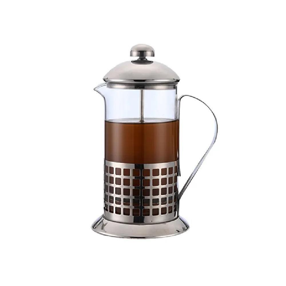 Cafeteira Francesa Em Inox Decorada Prensa Chaleira Em Vidro Cremeira Bule French Press Luxo 350ml - 1