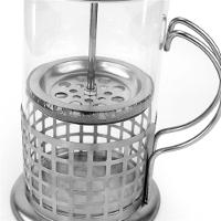 Cafeteira Francesa Em Inox Decorada Prensa Chaleira Em Vidro Cremeira Bule French Press Luxo 350ml