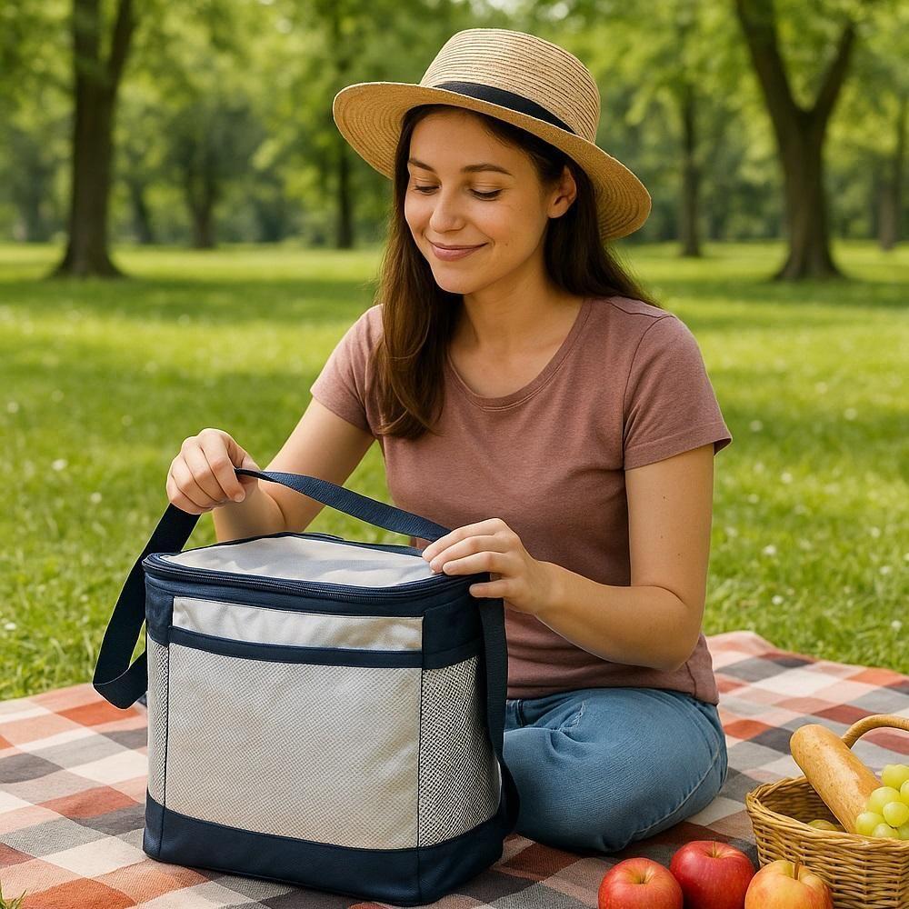 Bolsa Térmica Portátil 17l Academia Marmita Com Alça Para Transporte Frasqueira Impermeável Cooler Dobrável Camping Praia - 2