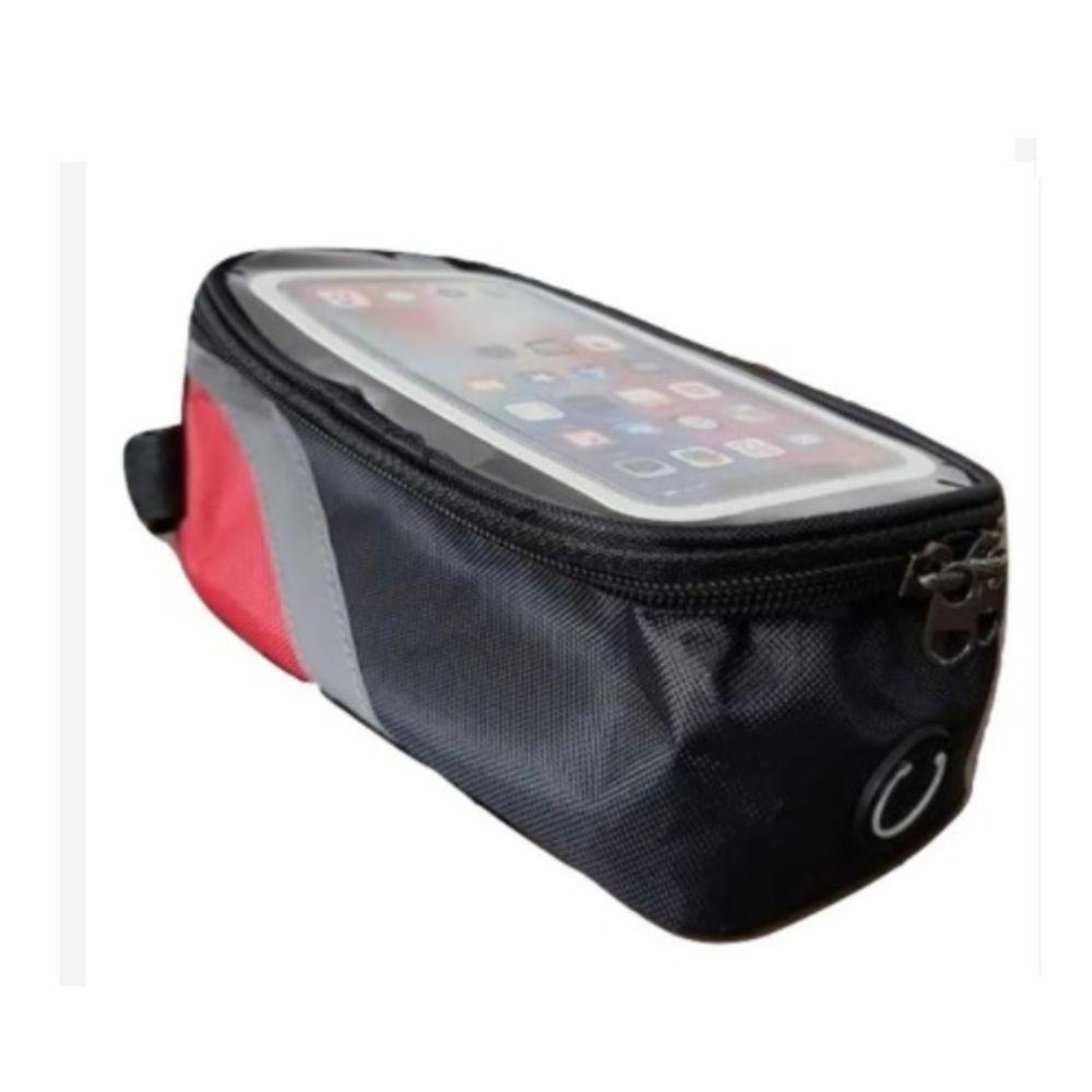 Bolsa Case Porta Celular Para Bike Suporte Quadrado Bicicleta Fone Touch Porta Treco Com Zíper Cinza - 6