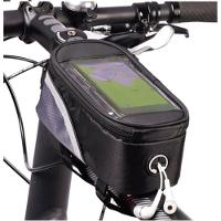 Bolsa Case Porta Celular Para Bike Suporte Quadrado Bicicleta Fone Touch Porta Treco Com Zíper Cinza - 3