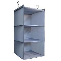Cabideiro Organizador 3 Prateleiras Sapateira Vertical Guarda Roupa Closet Divisórias Armário Edredom Multiuso Dobrável - 1