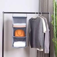 Cabideiro Organizador 3 Prateleiras Sapateira Vertical Guarda Roupa Closet Divisórias Armário Edredom Multiuso Dobrável - 2