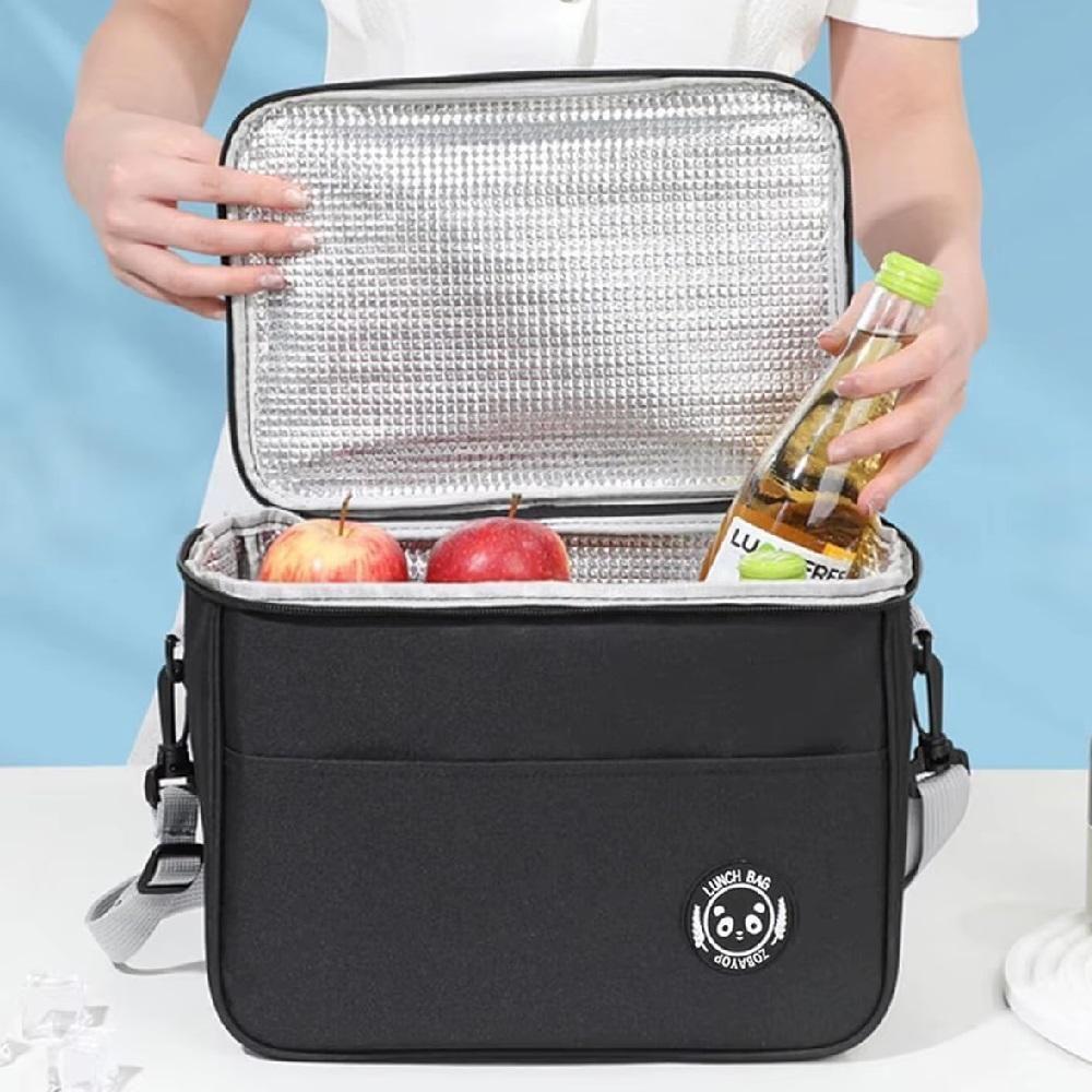 Bolsa Térmica Lancheira Multiuso Frutas Bebida Marmita Trabalho Passeio Fitness Alça Ajustável Bolso Porta Treco Preto - 7