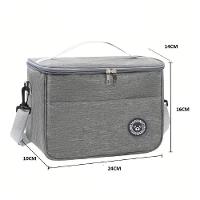Bolsa Térmica Frasqueira Impermeável Marmiteira Fitness Academia Lanche Passeio Bolsinha Alça Removível Cinza - 5
