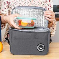 Bolsa Térmica Frasqueira Impermeável Marmiteira Fitness Academia Lanche Passeio Bolsinha Alça Removível Cinza - 6