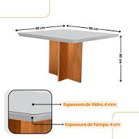 Sala De Jantar Mesa 90cm Olímpia Cadeira Liz Mo... Veludo Creme /off /naturale /serig Off Com Vidro