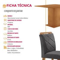 Mesa De Jantar Loren 90cm Mdf 4 Cad Melissa Moderna Mobilia Veludo Grafite/naturalle Laminado - 6