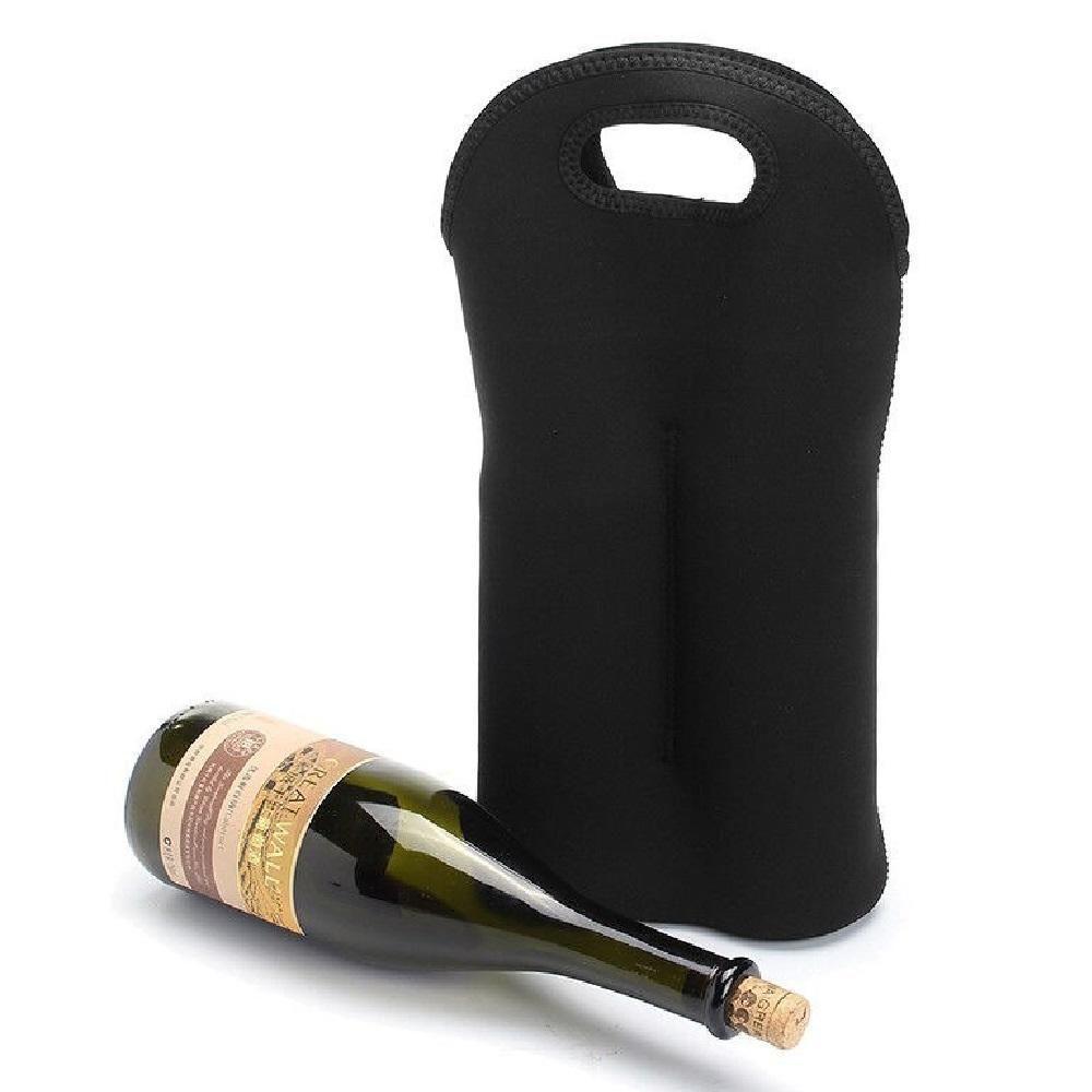 Bolsa Térmica 2 Garrafas Porta Vinho Wine Bag Sacola Champanhe Neoprene Acolchoada Portátil Com Alça Luxo - 3
