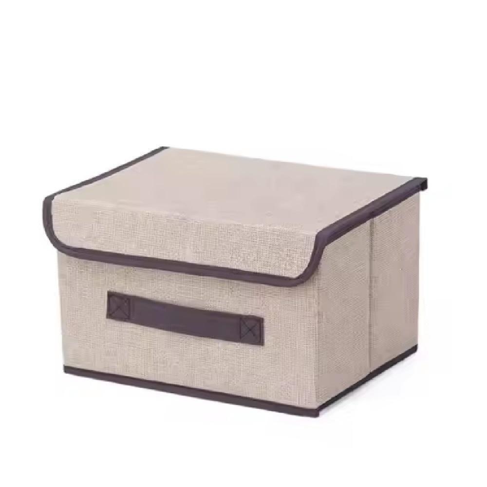 Caixa Dobrável Organizadora Porta Treco Brinquedo Multiuso Desmontável Cesto Empilhável Tecido Com Tampa Organização Guarda Roupa - 1