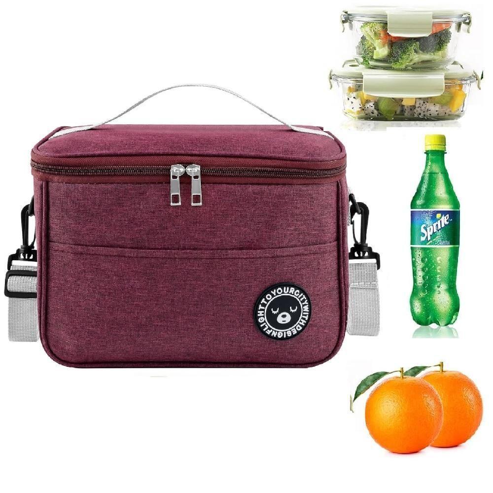 Bolsa Térmica Fitness Frasqueira Trabalho Academia Frutas Marmita Bebida Lancheira Alça Regulável Bolsinho Vinho - 2