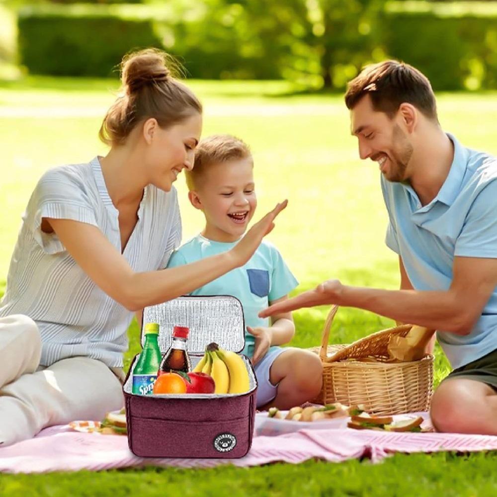 Bolsa Térmica Fitness Frasqueira Trabalho Academia Frutas Marmita Bebida Lancheira Alça Regulável Bolsinho Vinho - 5