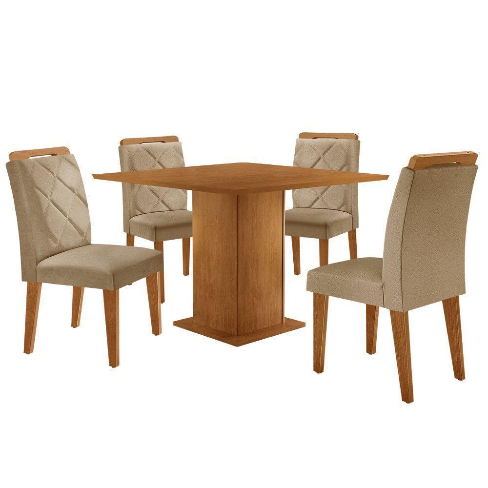 Mesa De Jantar Loren 90cm Mdf 4 Cad Melissa Moderna Mobilia Turim 07/naturale Laminado - 2