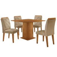 Mesa De Jantar Loren 90cm Mdf 4 Cad Melissa Moderna Mobilia Turim 07/naturale Laminado - 2