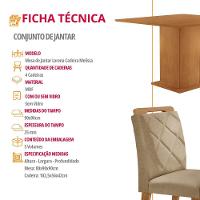 Mesa De Jantar Loren 90cm Mdf 4 Cad Melissa Moderna Mobilia Turim 07/naturale Laminado - 6