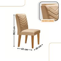 Sala De Jantar Mesa 90cm Olímpia Cadeira Liz Moderna ... Turim 07/off/naturale/serig. Off Com Vidro - 3