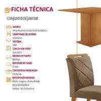 Mesa De Jantar Loren 90cm Mdf 4 Cad Melissa Moderna Mobilia Veludo Capuccino/naturalle Laminado - 6