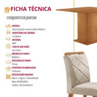 Mesa De Jantar Loren 90cm Mdf 4 Cad Melissa Moderna Mobilia Veludo Creme/naturale Laminado - 6