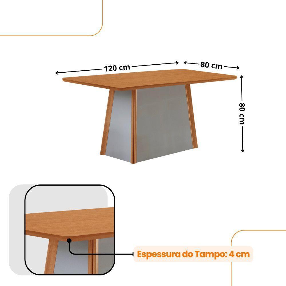 Mesa De Jantar Diane E 4 Cadeiras Melissa Moderna Mobilia Veludo Marrom/naturalle Laminado - 4