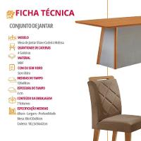 Mesa De Jantar Diane E 4 Cadeiras Melissa Moderna Mobilia Veludo Capuccino/naturalle Laminado - 6