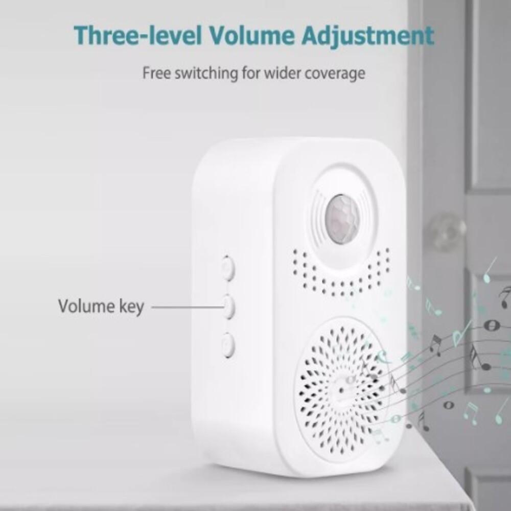 Campainha Sensor Presença Inteligente Lembrete Voz Infravermelho Detector Movimento Por Indução Gravador Alerta Mensagem - 4
