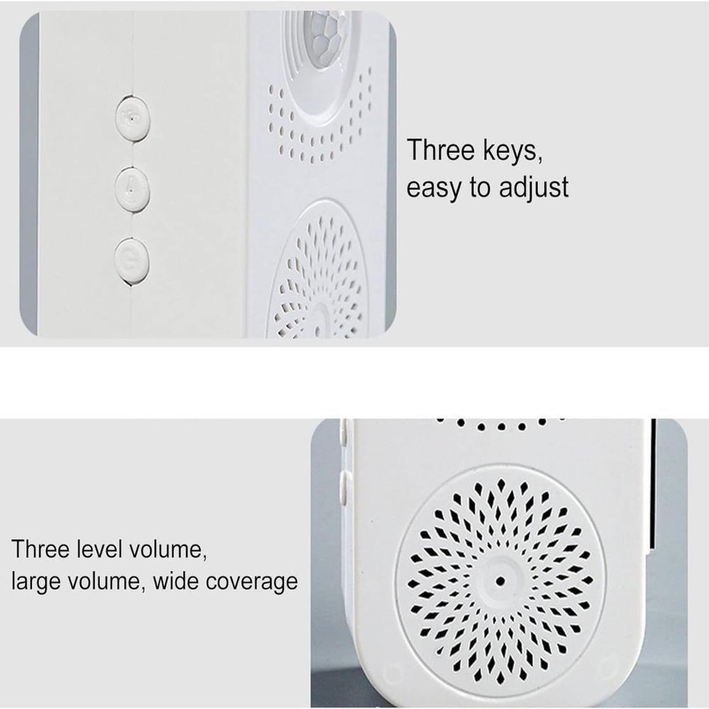 Campainha Sensor Presença Inteligente Lembrete Voz Infravermelho Detector Movimento Por Indução Gravador Alerta Mensagem - 6