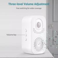 Campainha Sensor Presença Inteligente Lembrete Voz Infravermelho Detector Movimento Por Indução Gravador Alerta Mensagem